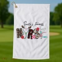 Santa's Favorite Nurse Funny Christmas Golf Towel thumb 1