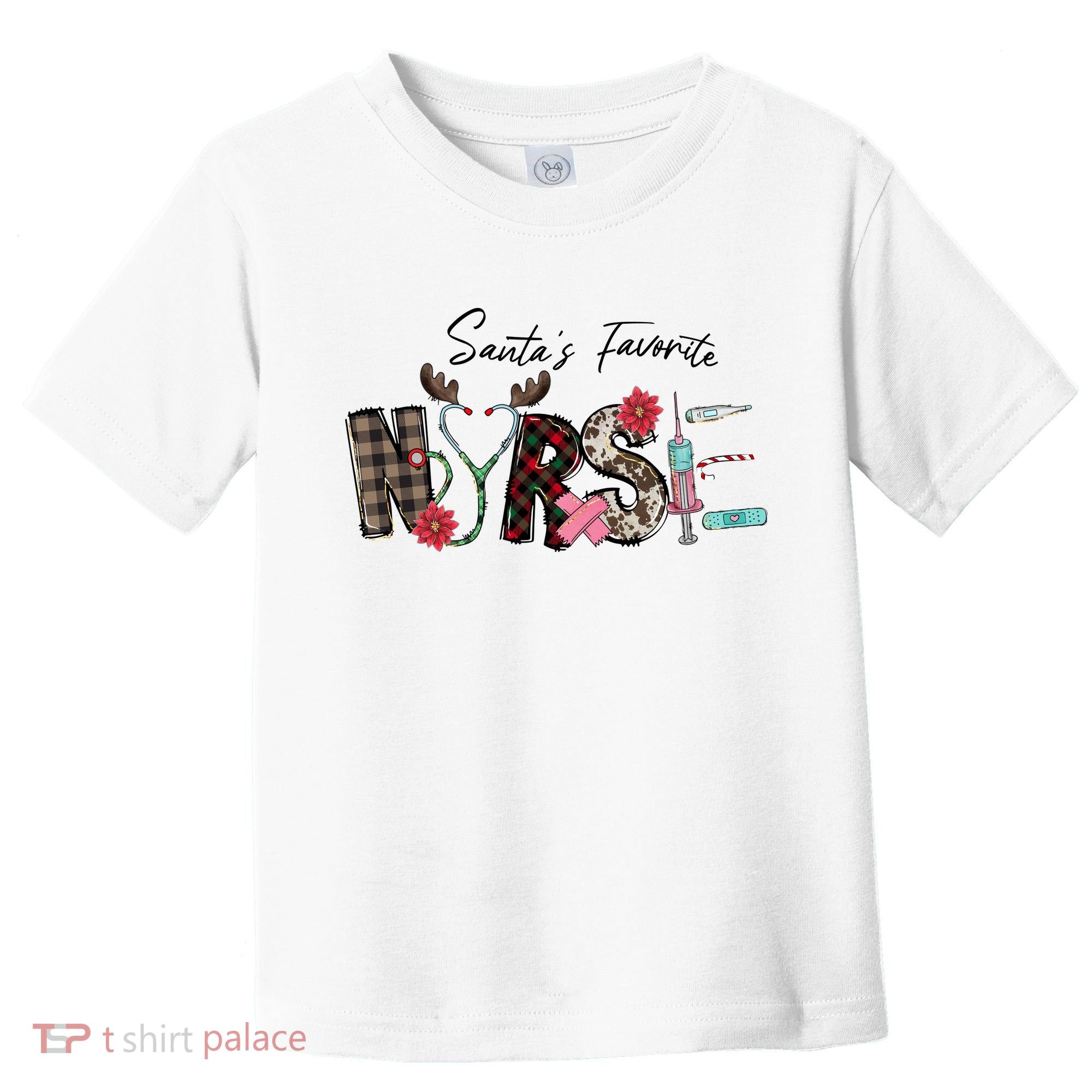 Santa's Favorite Nurse Funny Christmas Toddler T-Shirt