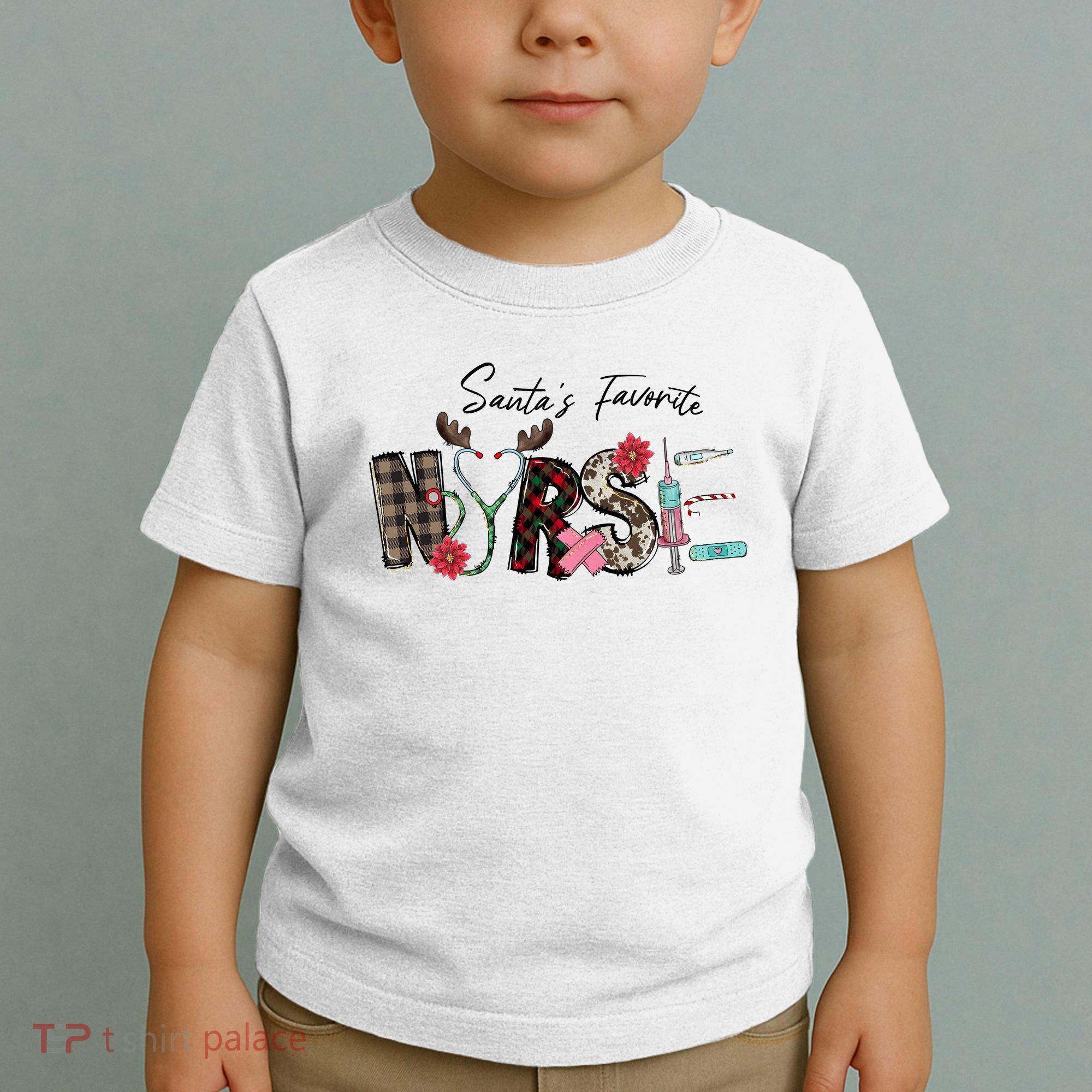 Santa's Favorite Nurse Funny Christmas Toddler T-Shirt