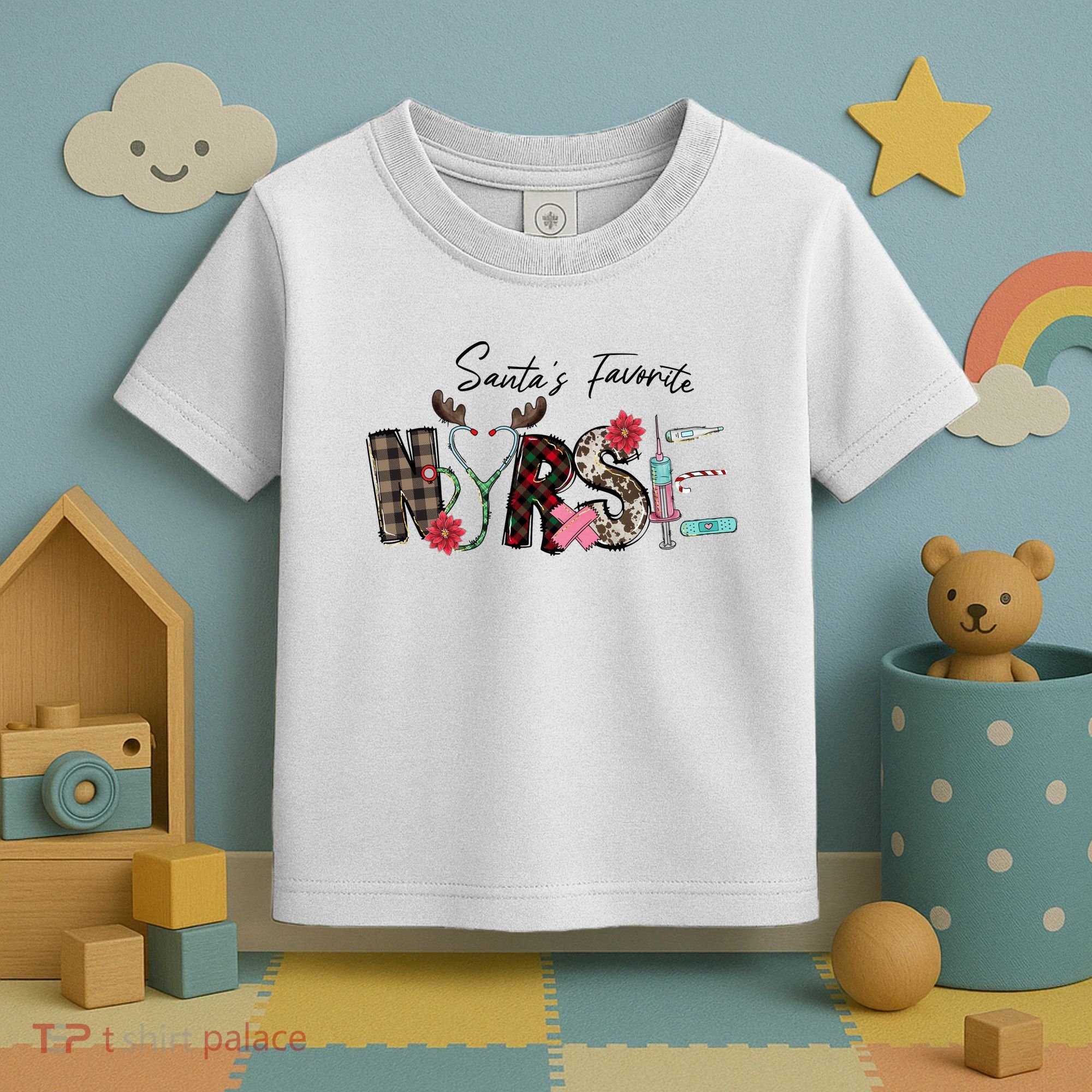 Santa's Favorite Nurse Funny Christmas Toddler T-Shirt