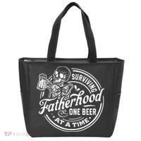 Surviving Fatherhood One Beer At A Time Fathers Day Funny Dad Be Tote Bag thumb 0