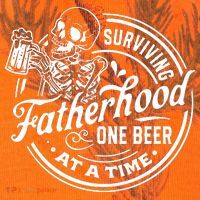 Surviving Fatherhood One Beer At A Time Fathers Day Funny Dad Be Kati Licensed 12" Camo Cuffed Beanie thumb 2