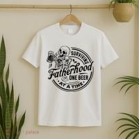 Surviving Fatherhood One Beer At A Time Fathers Day Funny Dad Be T-Shirt thumb 2