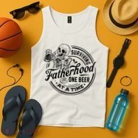 Surviving Fatherhood One Beer At A Time Fathers Day Funny Dad Be Tank Top thumb 4
