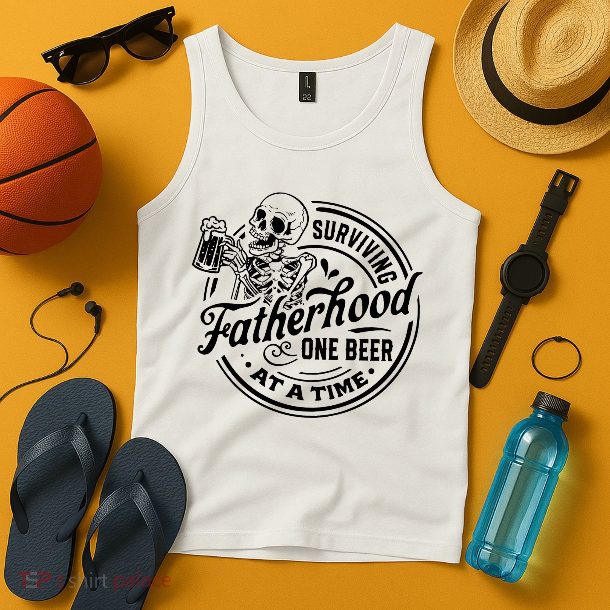 Surviving Fatherhood One Beer At A Time Fathers Day Funny Dad Be Tank Top
