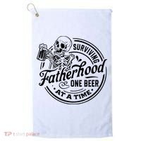 Surviving Fatherhood One Beer At A Time Fathers Day Funny Dad Be Golf Towel thumb 0
