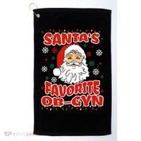 SantaS Favorite Obgyn Christmas Pregnancy Doctor Pajama Swea Golf Towel thumb 0