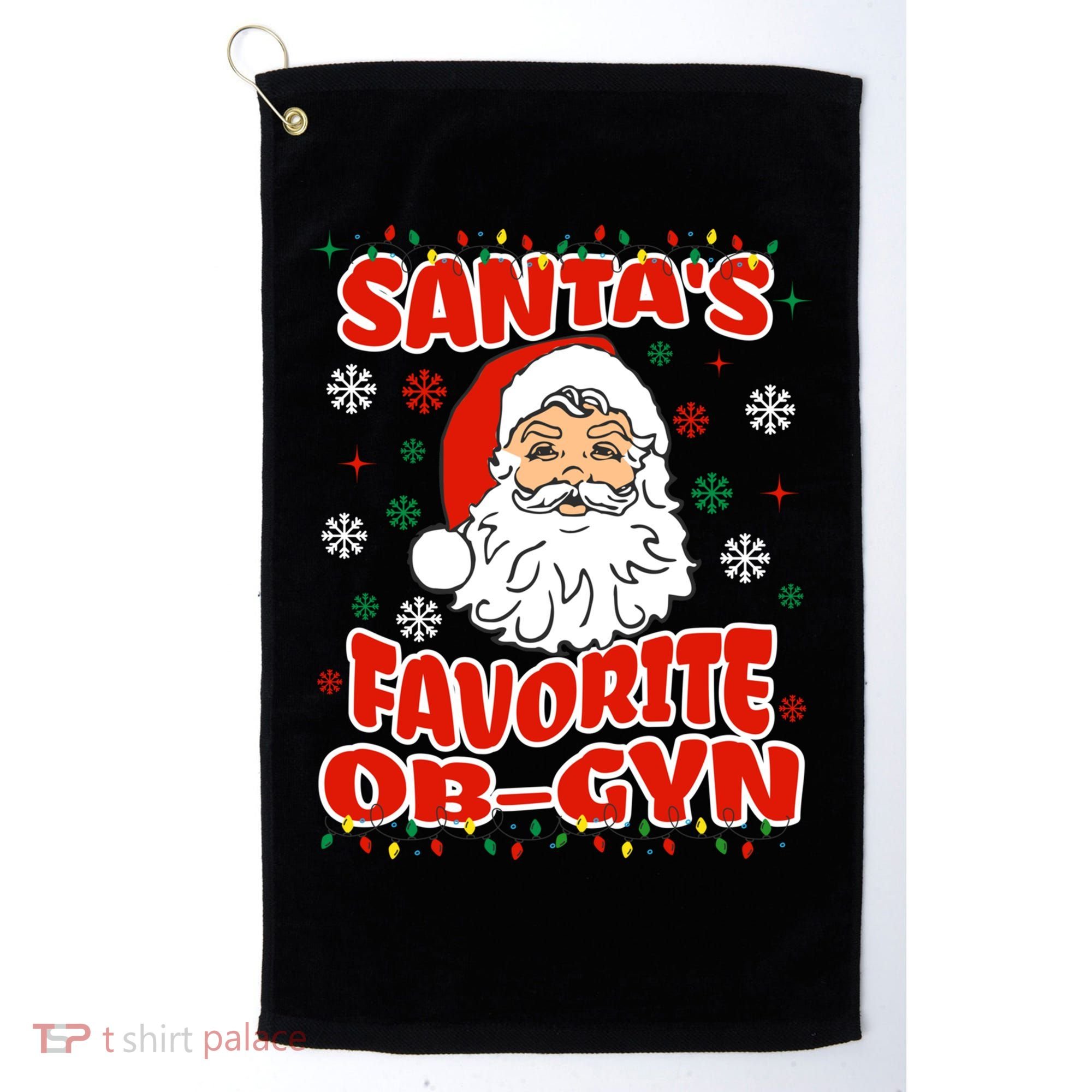 SantaS Favorite Obgyn Christmas Pregnancy Doctor Pajama Swea Golf Towel