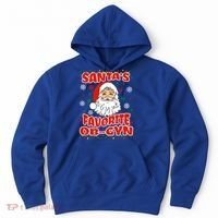 SantaS Favorite Obgyn Christmas Pregnancy Doctor Pajama Swea Hoodie thumb 0