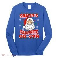 SantaS Favorite Obgyn Christmas Pregnancy Doctor Pajama Swea Long Sleeve Shirt thumb 0