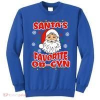 SantaS Favorite Obgyn Christmas Pregnancy Doctor Pajama Swea Sweatshirt thumb 0