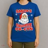 SantaS Favorite Obgyn Christmas Pregnancy Doctor Pajama Swea T-Shirt thumb 4