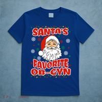 SantaS Favorite Obgyn Christmas Pregnancy Doctor Pajama Swea T-Shirt thumb 5