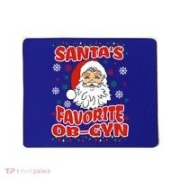 SantaS Favorite Obgyn Christmas Pregnancy Doctor Pajama Swea Mousepad thumb 0