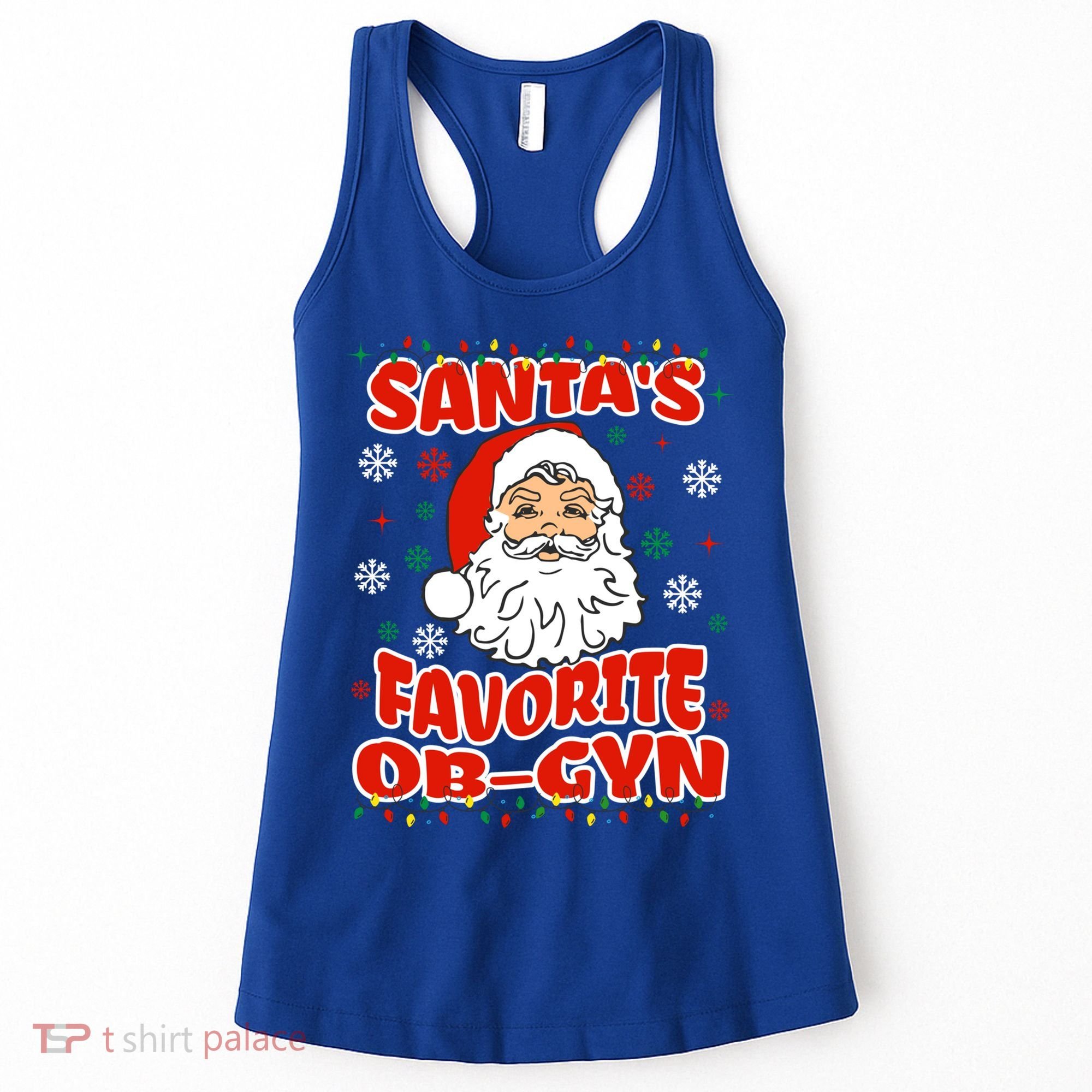 SantaS Favorite Obgyn Christmas Pregnancy Doctor Pajama Swea Women's Tank Top