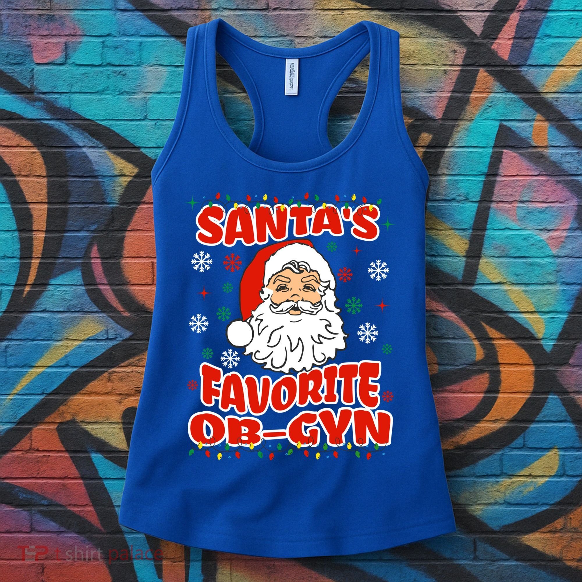 SantaS Favorite Obgyn Christmas Pregnancy Doctor Pajama Swea Women's Tank Top