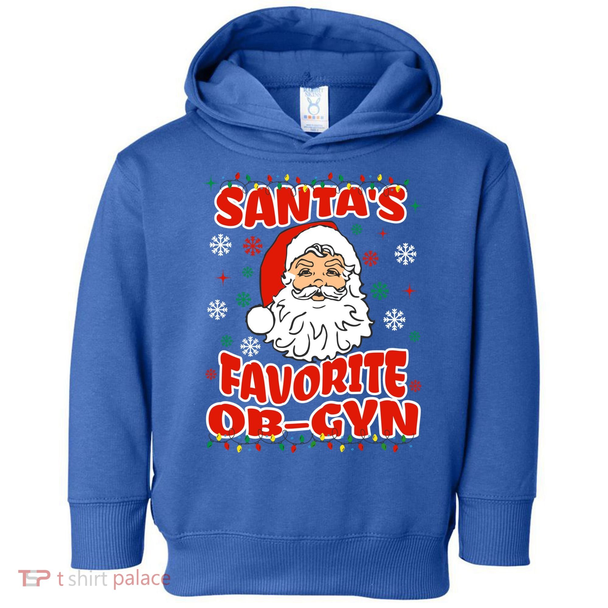 SantaS Favorite Obgyn Christmas Pregnancy Doctor Pajama Swea Toddler Hoodie