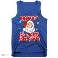 SantaS Favorite Obgyn Christmas Pregnancy Doctor Pajama Swea Tank Top thumb 0
