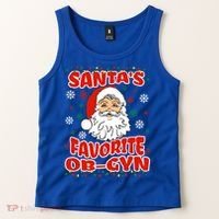 SantaS Favorite Obgyn Christmas Pregnancy Doctor Pajama Swea Tank Top thumb 2