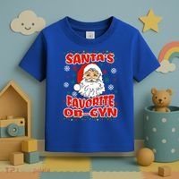 SantaS Favorite Obgyn Christmas Pregnancy Doctor Pajama Swea Toddler T-Shirt thumb 3