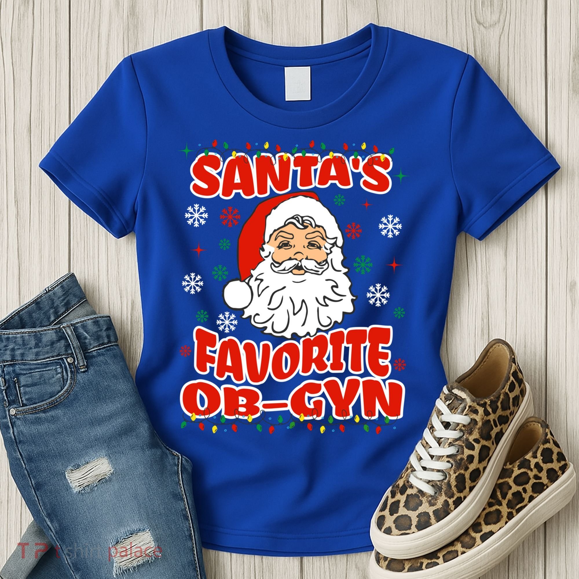 SantaS Favorite Obgyn Christmas Pregnancy Doctor Pajama Swea Women's T-Shirt