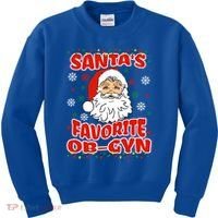 SantaS Favorite Obgyn Christmas Pregnancy Doctor Pajama Swea Kids Sweatshirt thumb 0