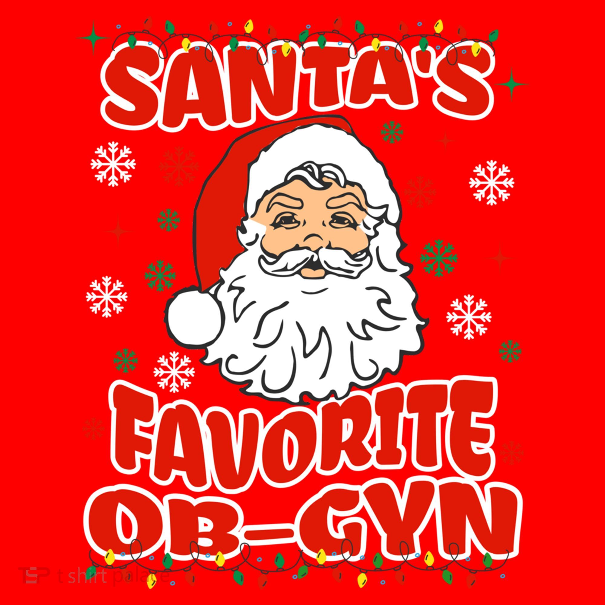 SantaS Favorite Obgyn Christmas Pregnancy Doctor Pajama Swea Santa Hat
