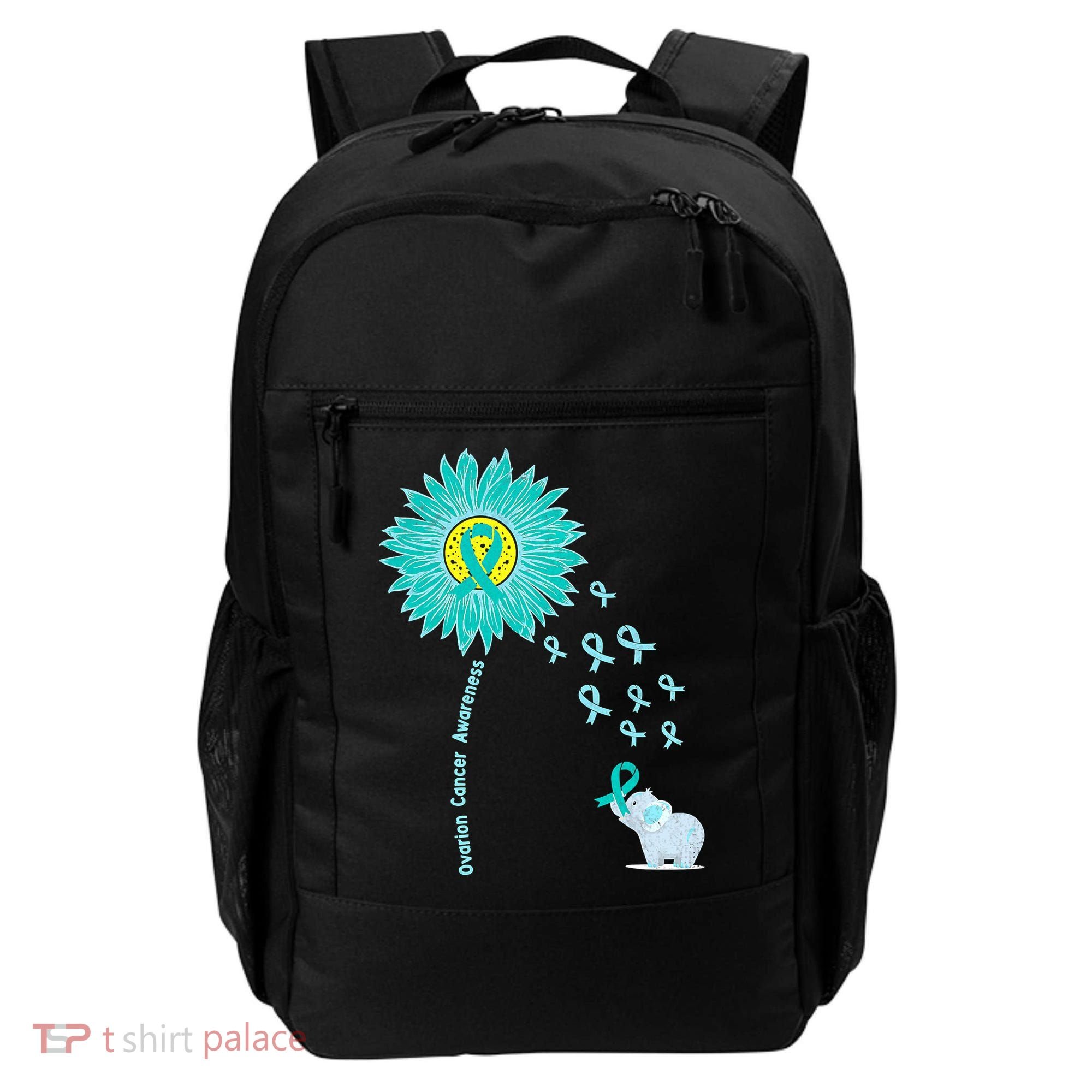Support For Ovarian Cancer Awareness Teal Ribbon Product Backpack
