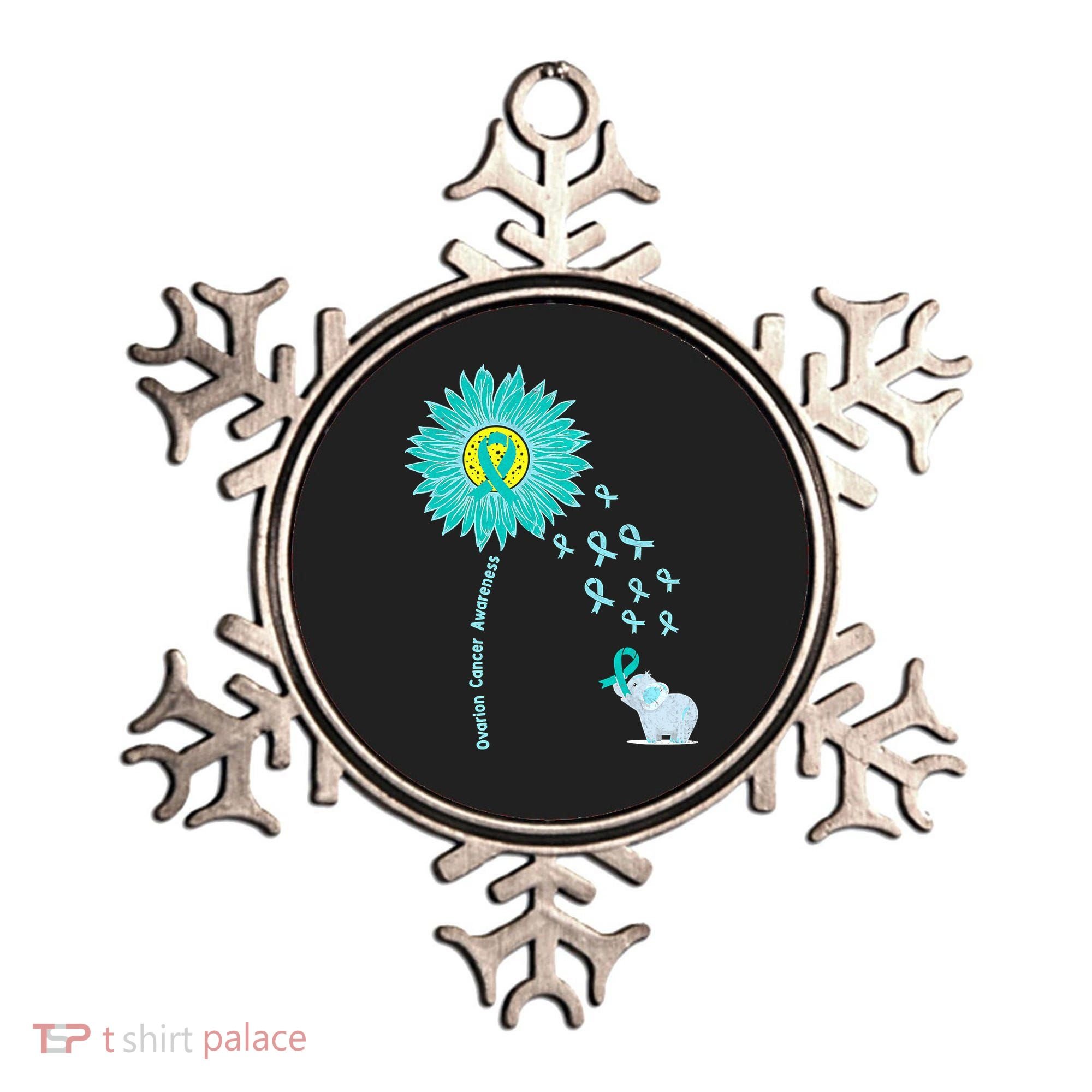 Support For Ovarian Cancer Awareness Teal Ribbon Product Ornament