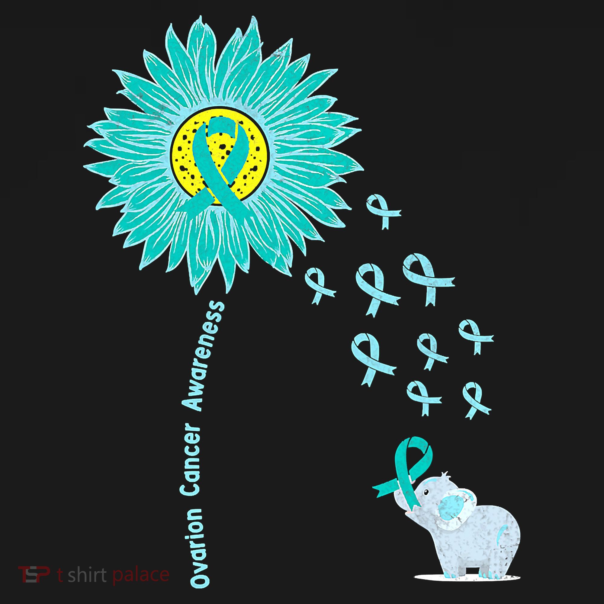 Support For Ovarian Cancer Awareness Teal Ribbon Product Ornament