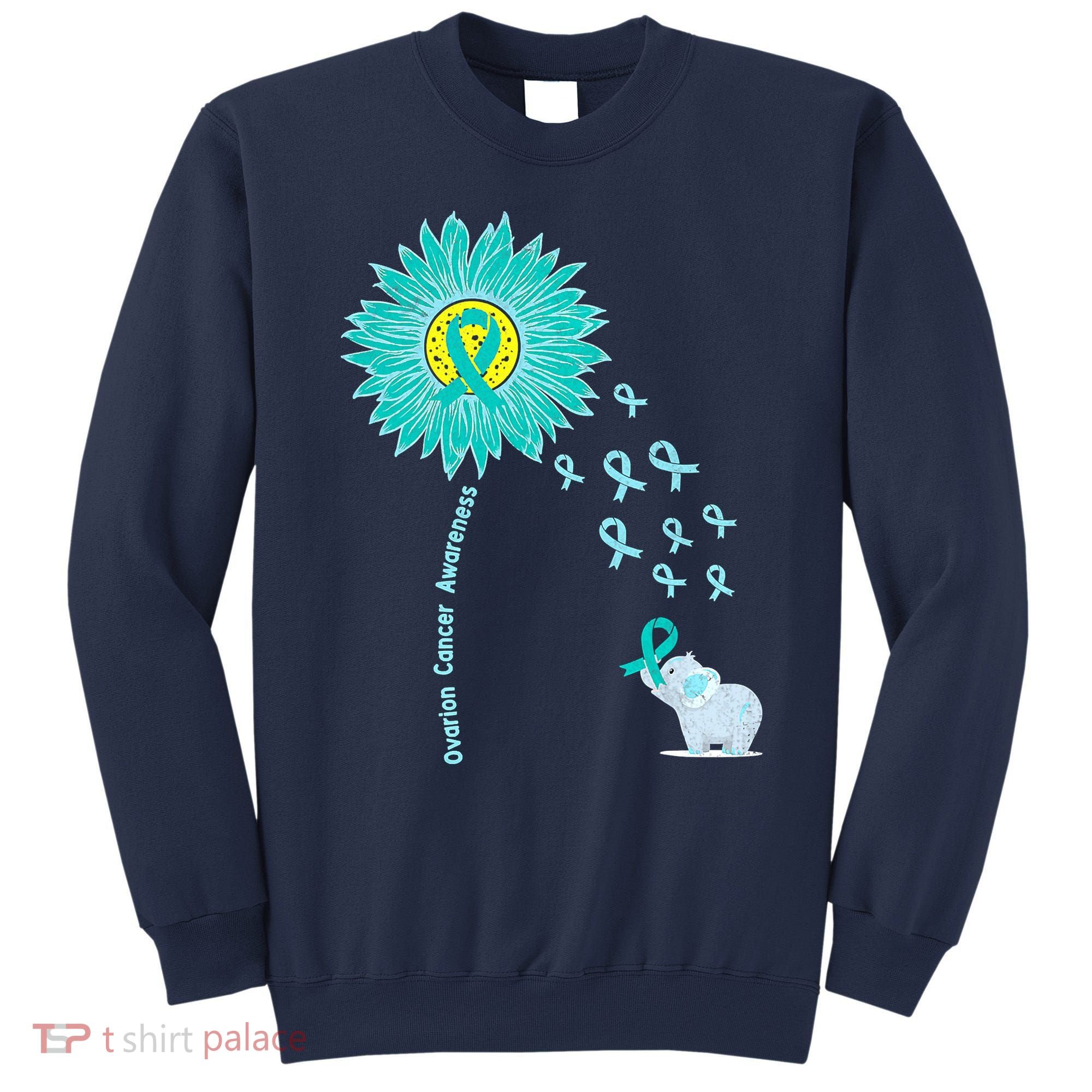 Support For Ovarian Cancer Awareness Teal Ribbon Product Sweatshirt