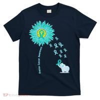 Support For Ovarian Cancer Awareness Teal Ribbon Product T-Shirt thumb 0