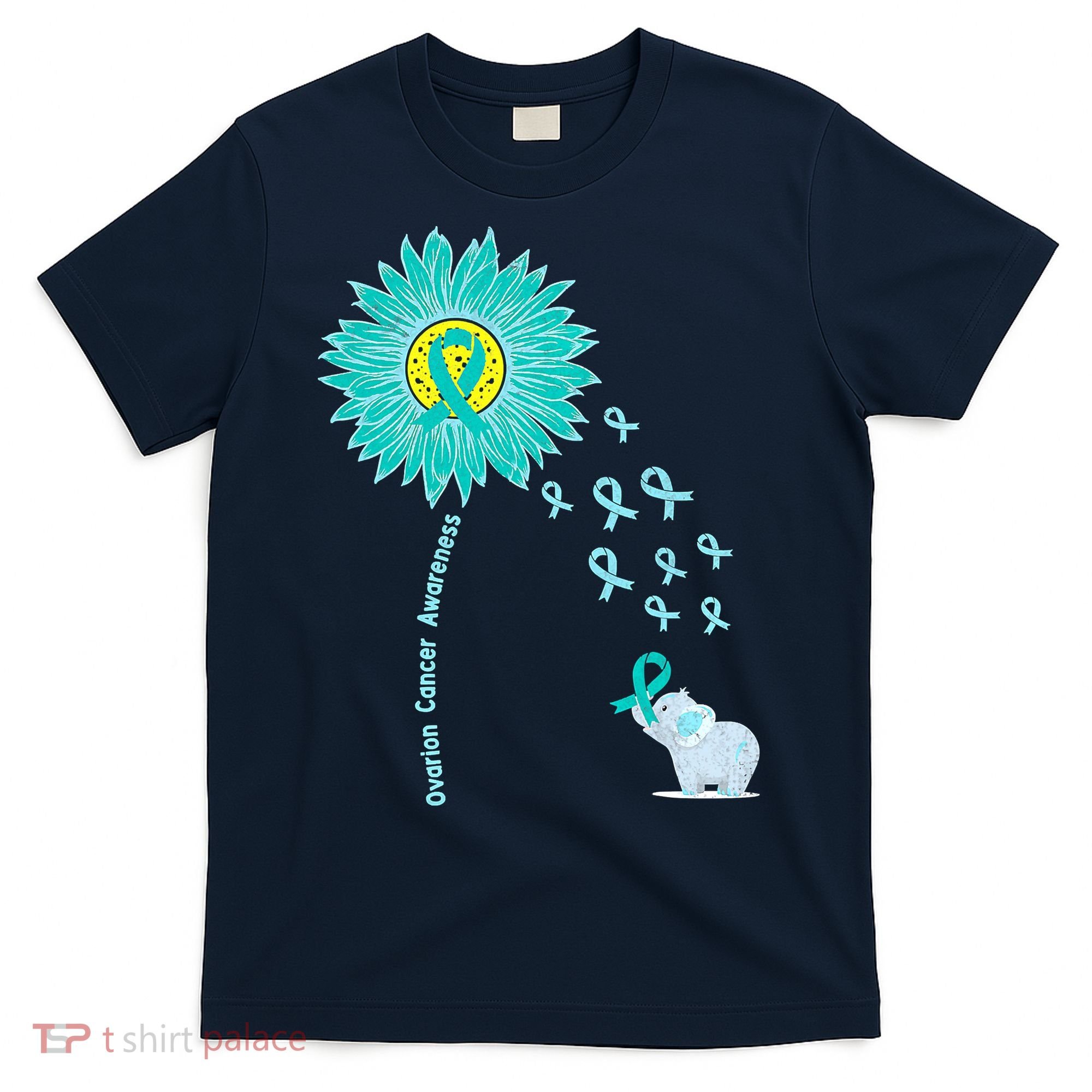 Support For Ovarian Cancer Awareness Teal Ribbon Product T-Shirt