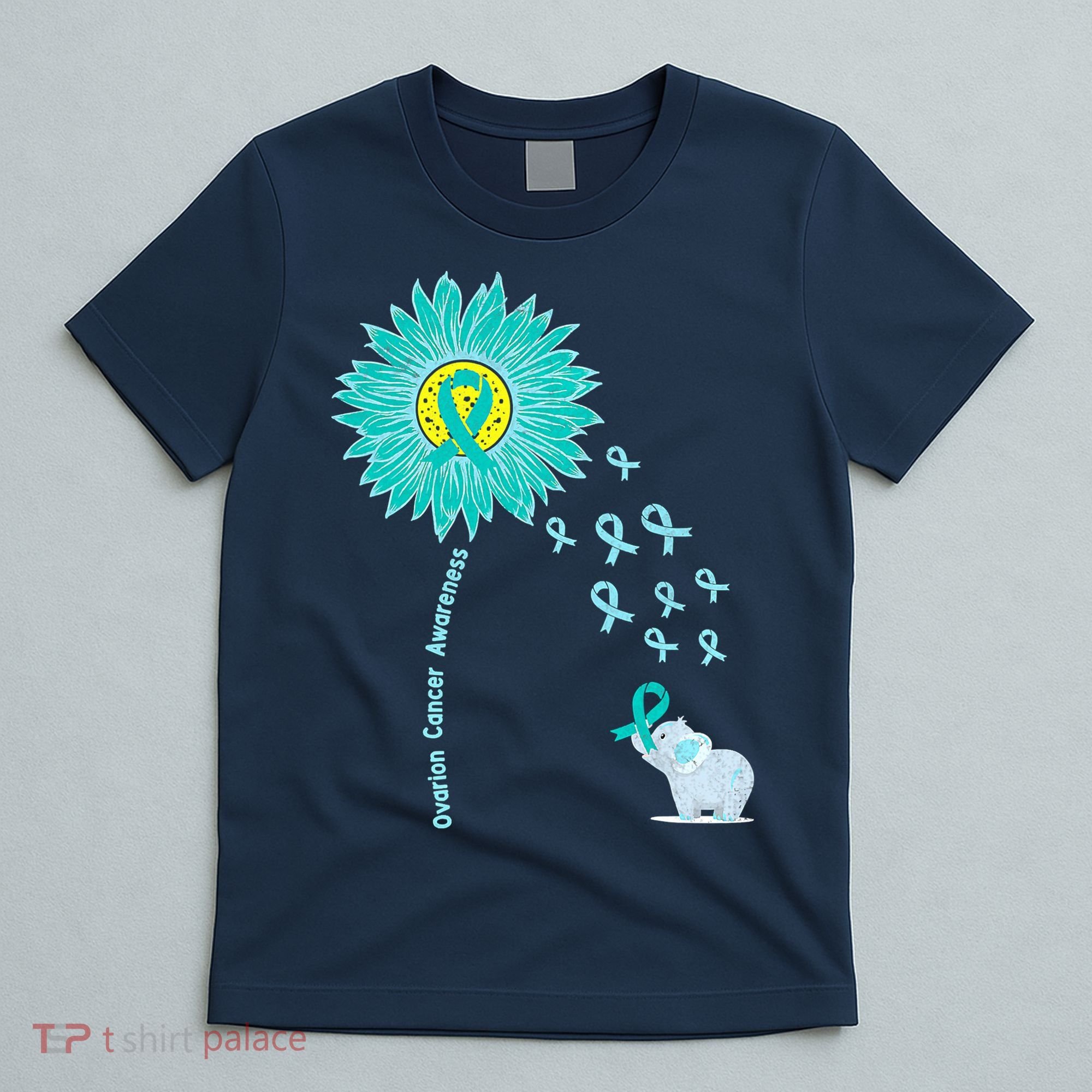 Support For Ovarian Cancer Awareness Teal Ribbon Product T-Shirt