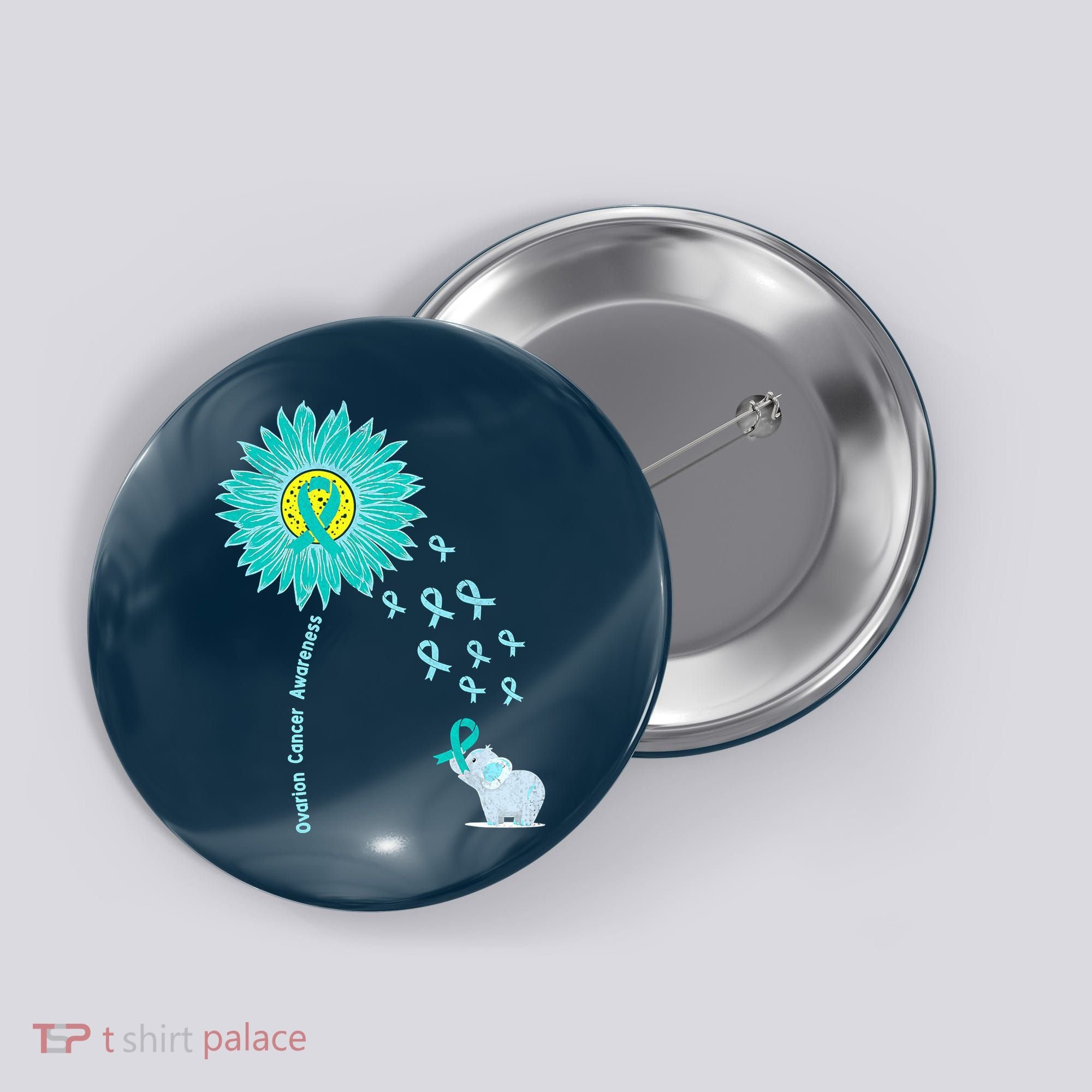 Support For Ovarian Cancer Awareness Teal Ribbon Product Button