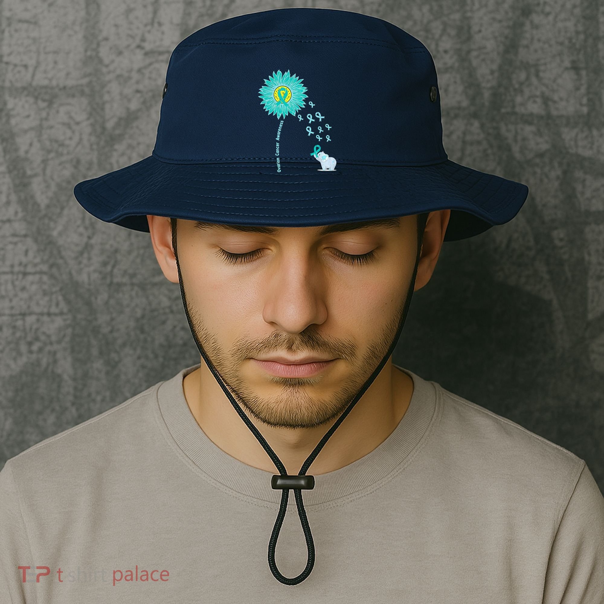 Support For Ovarian Cancer Awareness Teal Ribbon Product Bucket Hat