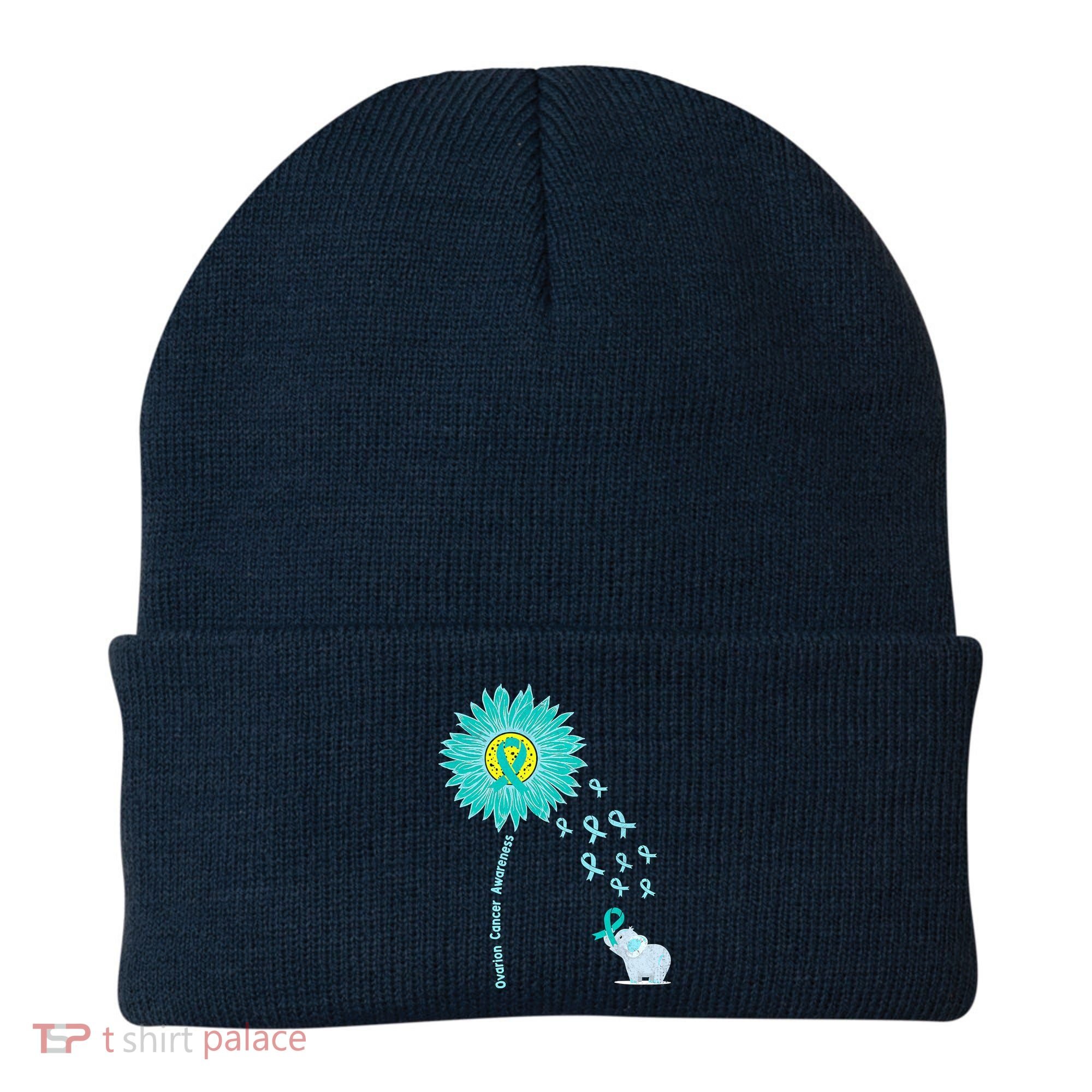 Support For Ovarian Cancer Awareness Teal Ribbon Product Beanie