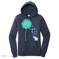 Support For Ovarian Cancer Awareness Teal Ribbon Product Women's Hoodie thumb 0