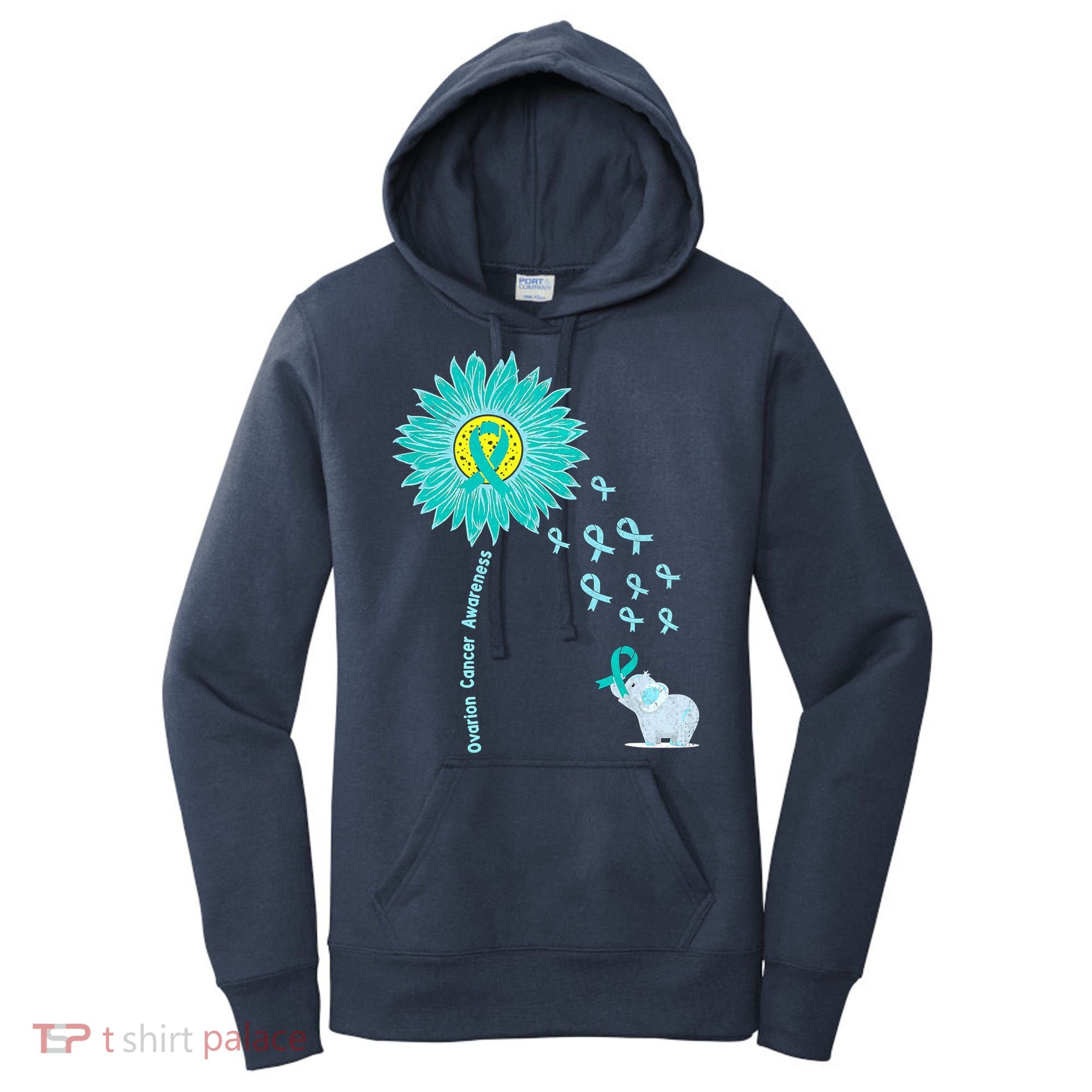 Support For Ovarian Cancer Awareness Teal Ribbon Product Women's Hoodie