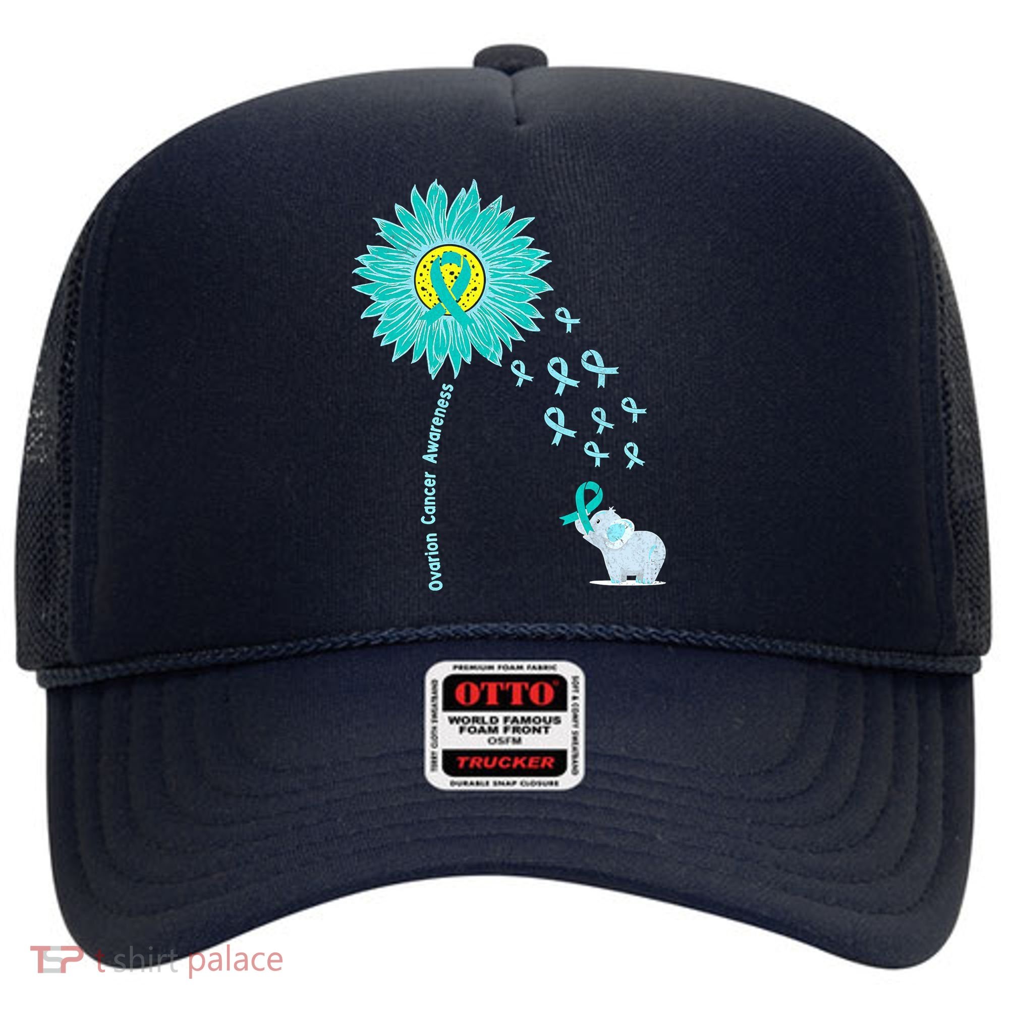 Support For Ovarian Cancer Awareness Teal Ribbon Product Hat