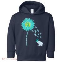 Support For Ovarian Cancer Awareness Teal Ribbon Product Toddler Hoodie thumb 0