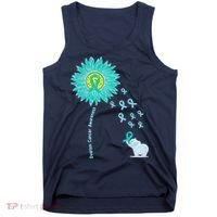 Support For Ovarian Cancer Awareness Teal Ribbon Product Tank Top thumb 0