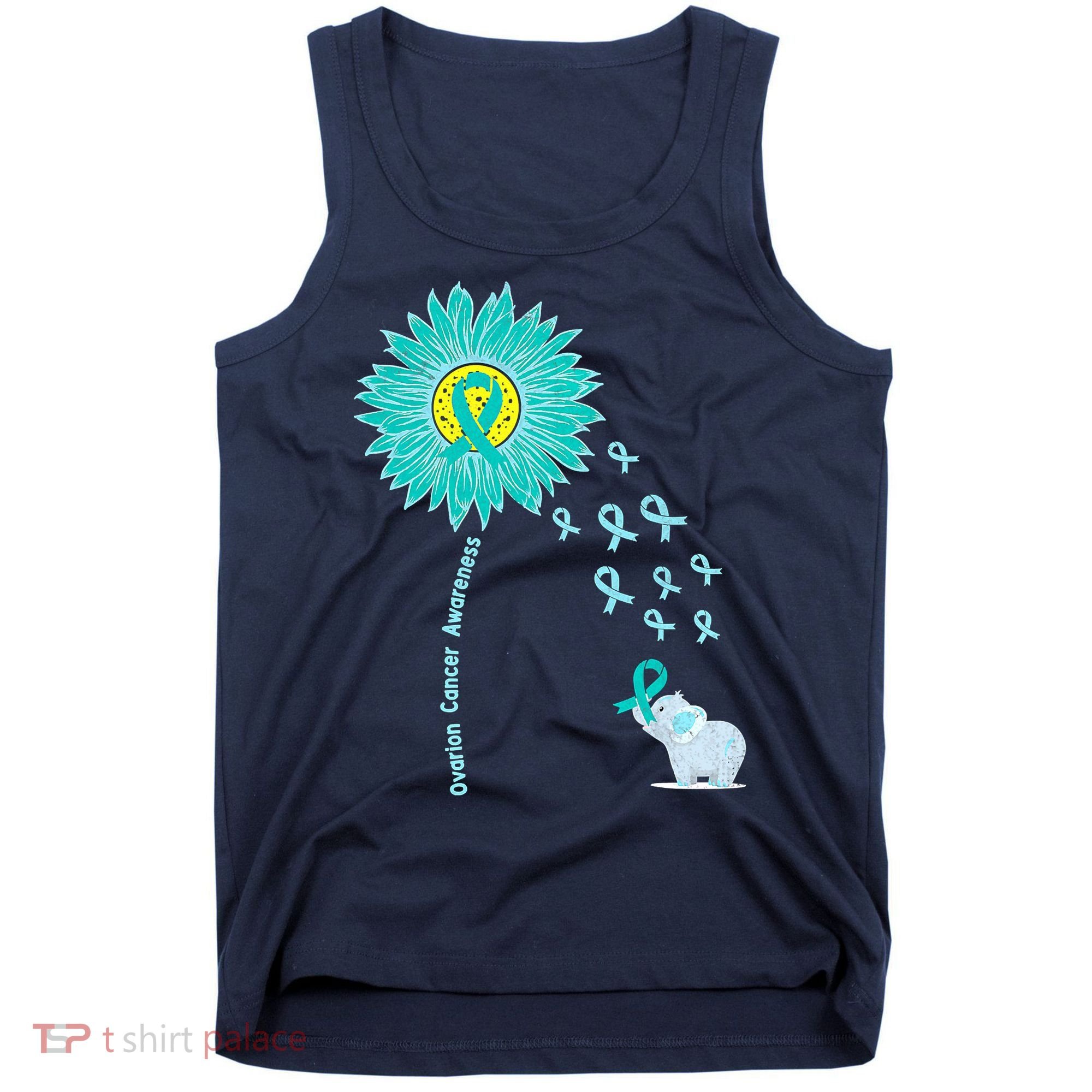 Support For Ovarian Cancer Awareness Teal Ribbon Product Tank Top