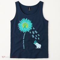Support For Ovarian Cancer Awareness Teal Ribbon Product Tank Top thumb 2
