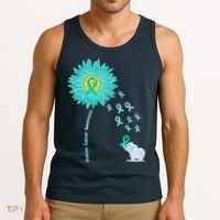 Support For Ovarian Cancer Awareness Teal Ribbon Product Tank Top thumb 3