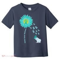 Support For Ovarian Cancer Awareness Teal Ribbon Product Toddler T-Shirt thumb 0