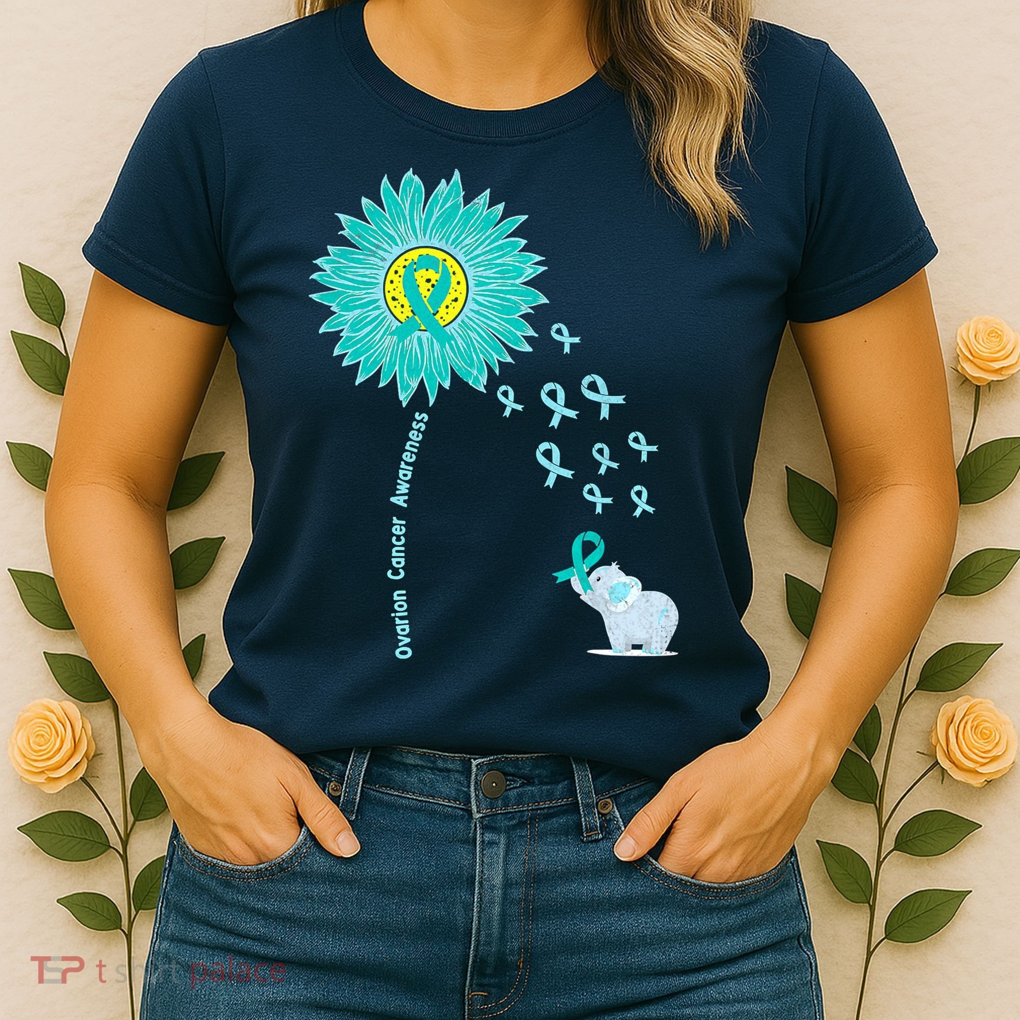 Support For Ovarian Cancer Awareness Teal Ribbon Product Women's T-Shirt