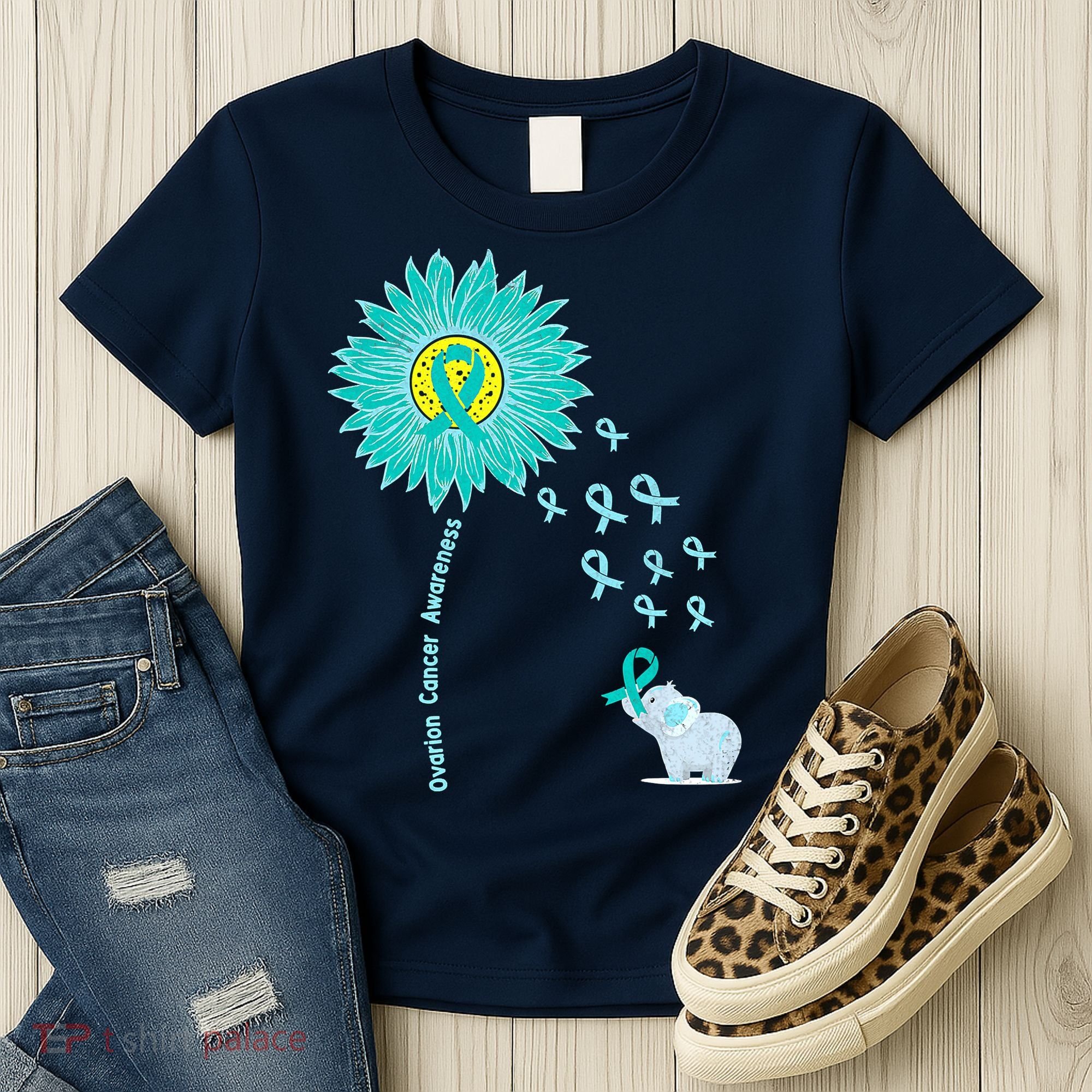 Support For Ovarian Cancer Awareness Teal Ribbon Product Women's T-Shirt