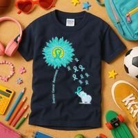 Support For Ovarian Cancer Awareness Teal Ribbon Product Kids T-Shirt thumb 3