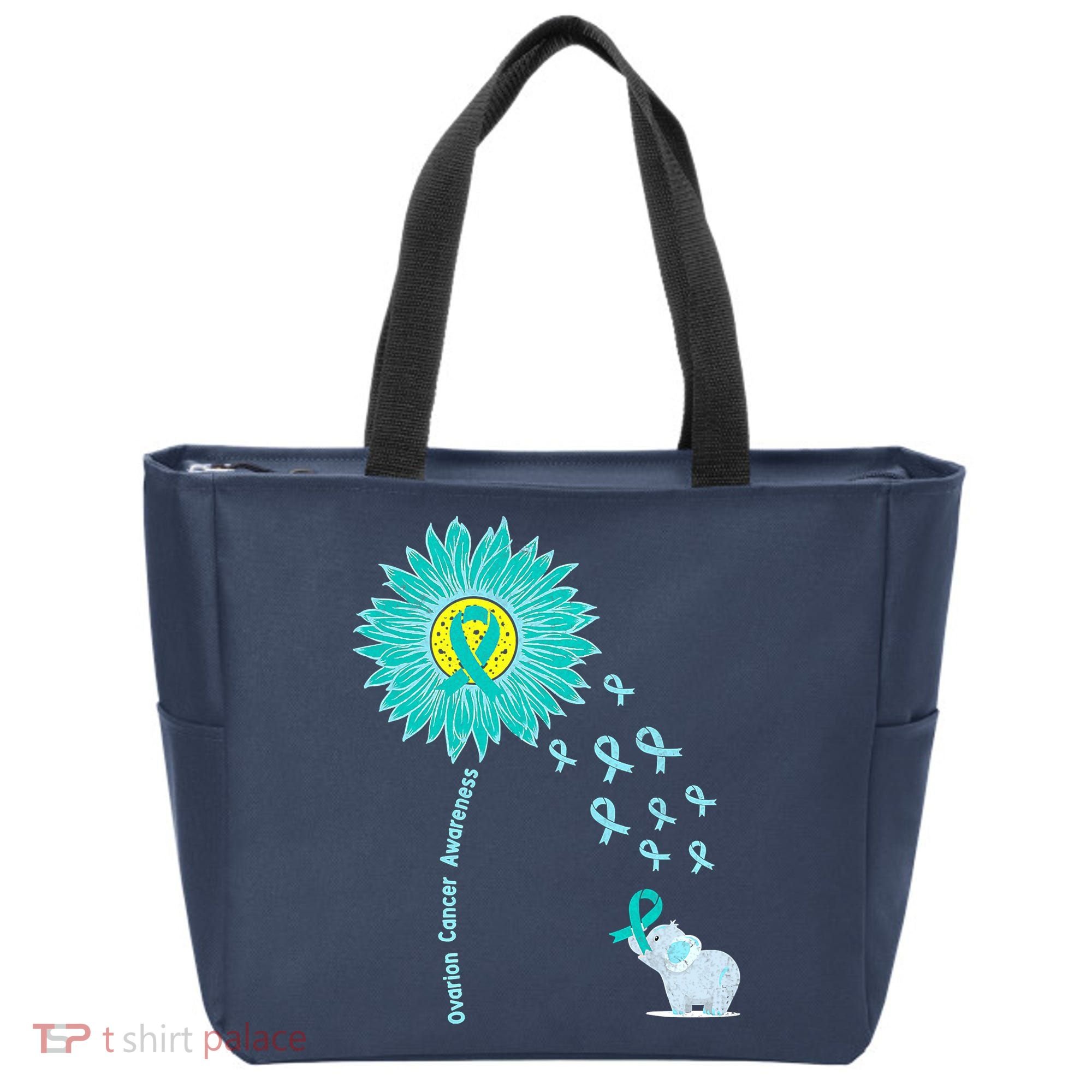 Support For Ovarian Cancer Awareness Teal Ribbon Product Tote Bag